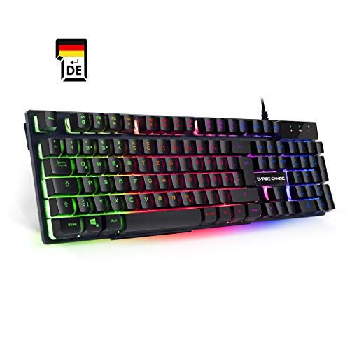 Empire Gaming Clavier PC Empire K300 QWERTZ ALLEMAND 105 touches semi-mécaniques dont 19 touches anti-gosthing 12 raccourcis multi