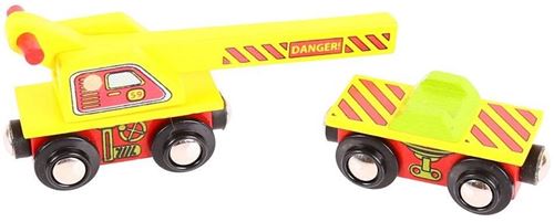 Bigjigs - Wagon met hijskraan