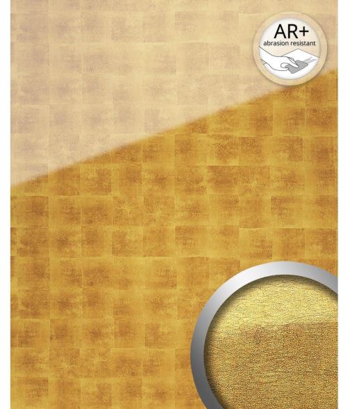 Panneau mural autoadhésif aspect verre WallFace 17840 LUXURY Cubes Revêtement mural verre acrylique résistant à l'abrasion doré beige 2,60 m2
