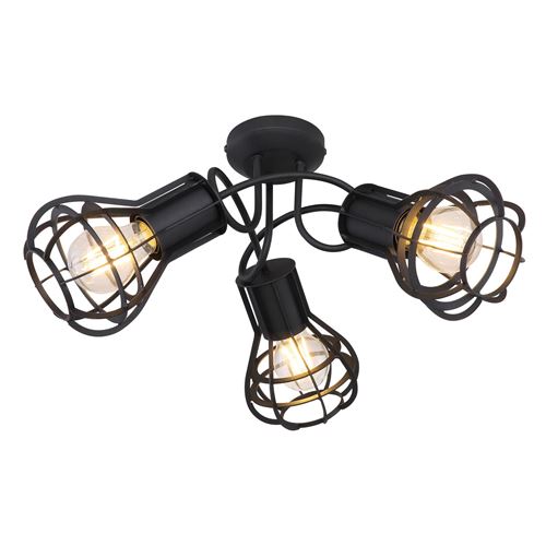 Spot plafonnier design industriel Clastra - Noir