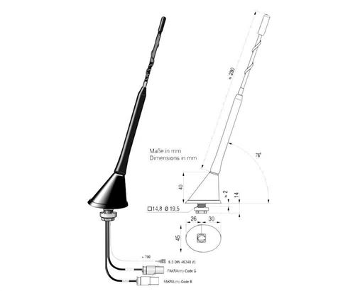 Antenne de toit Blaupunkt DAB DAB-Aa