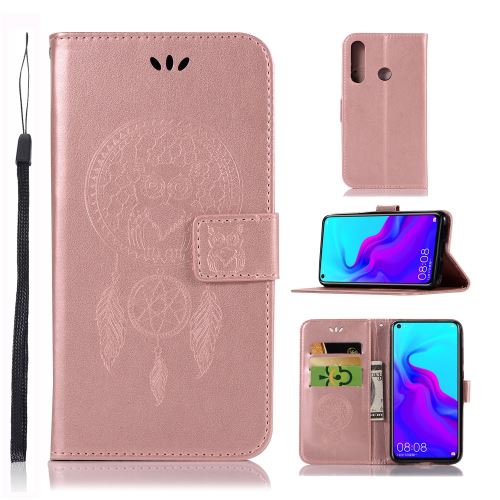Etui en PU attrape-rêve hibou magnétique or rose pour votre Huawei Nova 4
