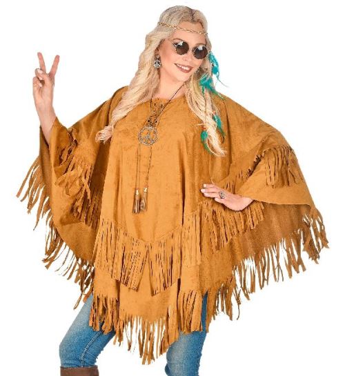 Poncho daim style 70/80 mixte homme - femme