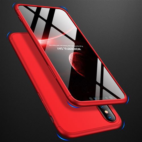 Coque en TPU détachable en 3 parties rouge mat pour votre Apple iPhone XS Max 6.5 inch