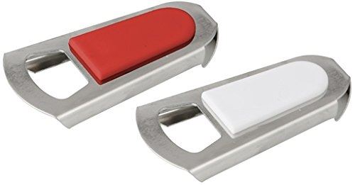 Fackelmann 49975 décapsuleur et fermoir plaqué nickel, couleurs assorties
