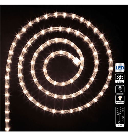 Tube LED lumineux 6 mètres ext/int coloris blanc chaud