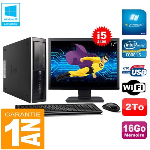 Pc hp compaq pro 6300 sff i5-2400 16go 2to graveur dvd wifi w7 ecran 17' État correct - Hewlett-Packard reconditionné disponible sur Fnac