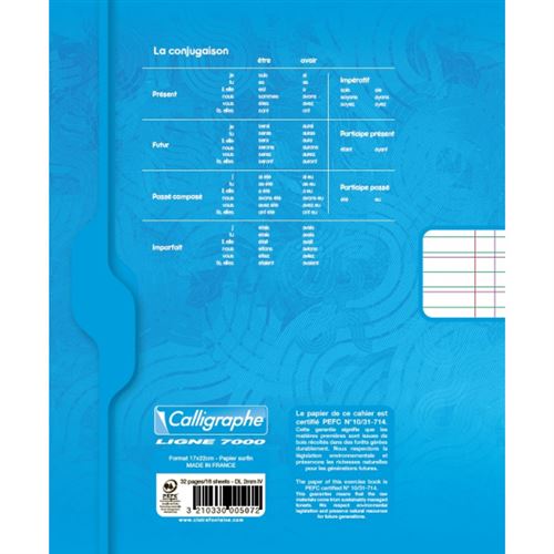 Cahier - 17x22(cm) - DL 3mm - 32 pages - couverture en carton - sans  spirale - Clairefontaine - Calligraphe - Cahier Grand Format - Achat & prix