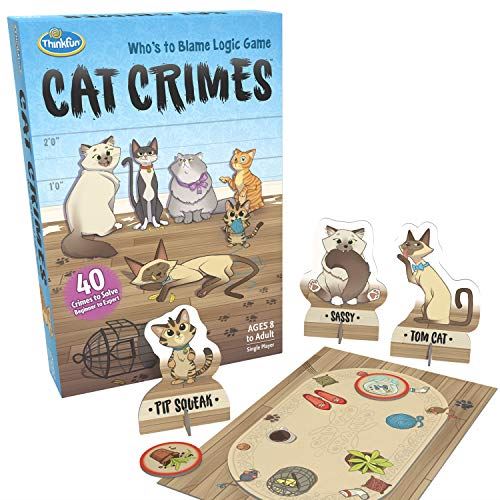 ThinkFun Cat Crimes Brain Game and Brainteaser for Boys and Girls Age 8 and Up - A Smart Game with a Fun Theme and Hilarious Artwork