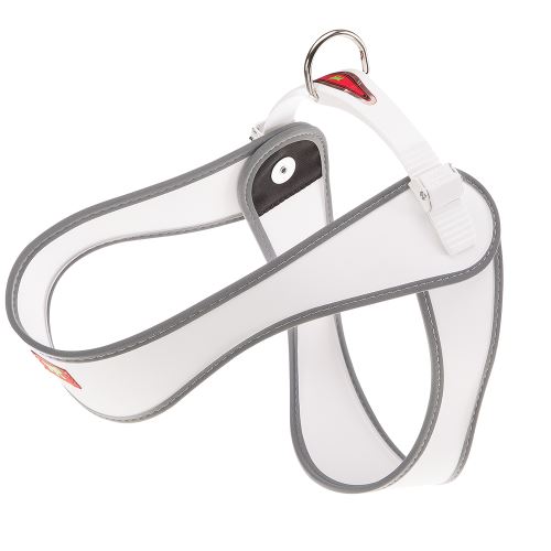 Meilleurs prix pour Ferplast Harnais ergonomique pour chiens AGILA 8, fermeture à double micro-régulation, eco-cuir élégant, bords refléchissants, A=B 69÷77 cm Blanc