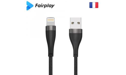 Cable FairPlay USB noir vers ligthning iPhone et iPad