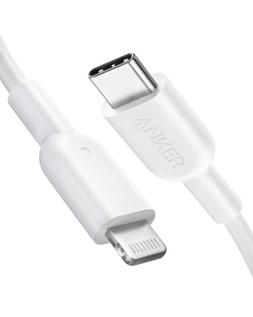 Câble USB type C / Lightning, 180cm, blanc