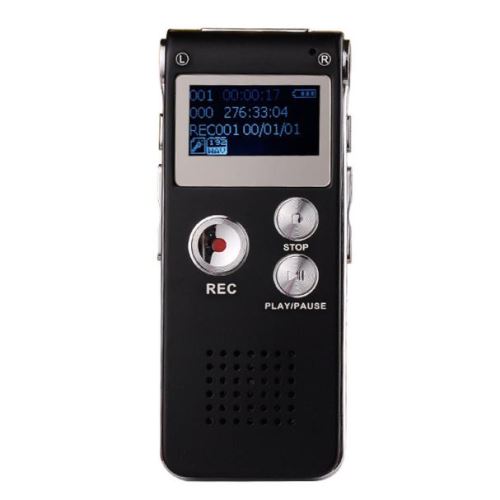 noir Gotaqery Dictaphone numérique 8 Go avec écran LCD rechargeable appareil d'enregistrement portable avec lecteur MP3 et audio numérique multifonctionnel 