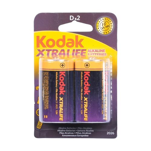Lot de 2 Piles Alcaline Kodak Xtralife LR20 Violet