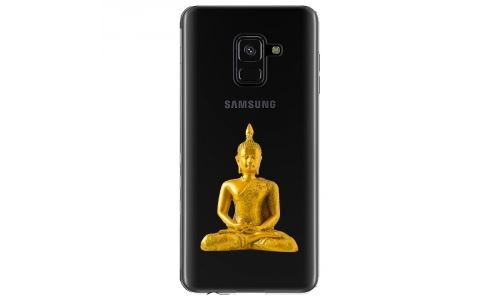 Coque souple pour Samsung Galaxy A8 2018 avec impression Motifs bouddha or