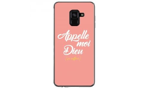 Coque souple pour Samsung Galaxy A8 2018 avec impression Motifs Appelle moi Dieu rose