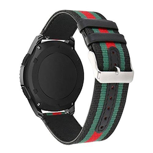 Bracelet en TPU toile en nylon noir pour votre Samsung Gear S3 Frontier/S3 Classic