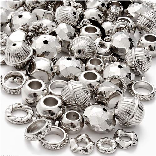 Creotime breloques 0,5 - 2 cm 180 pièces argent