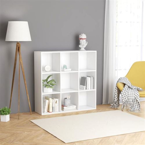 vidaXL - Bibliothèque - 9 Compartiments - Blanc - 98x29x97,5 cm - Image 3