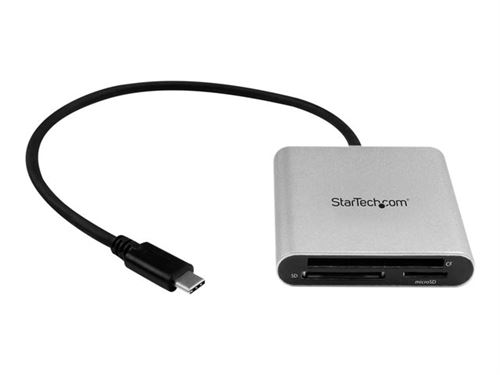 Startech Lecteur et enregistreur multicartes USB 3.0 avec USB-C pour cartes mémoire SD, microSD et CompactFlash - Câble USB-C intégré - Lecteur de carte (CF I, CF II, MMC, SD, microSD, SDHC, microSDHC, SDXC, microSDXC) - USB 3.0