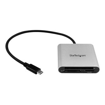 Startech Lecteur et enregistreur multicartes USB 3.0 avec USB-C pour cartes mémoire SD, microSD et CompactFlash - Câble USB-C intégré - Lecteur de carte (CF I, CF II, MMC, SD, microSD, SDHC, microSDHC, SDXC, microSDXC) - USB 3.0 - 1