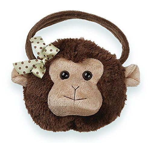 Bearington giggles carrysome, girls Plush Monkey Stuffed Animal Purse, Handbag 7 inches