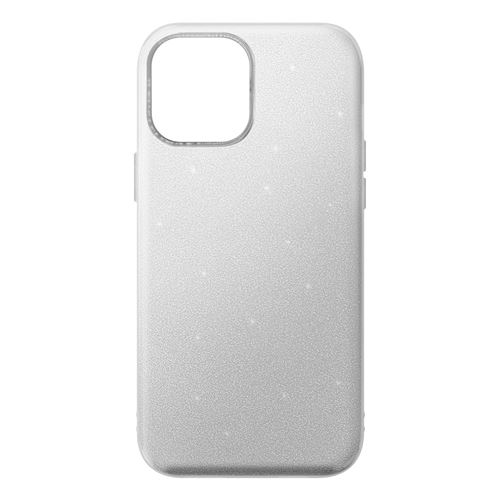 Avizar Coque pour iPhone 12 / 12 Pro Paillette Amovible Silicone Semi-rigide Argent