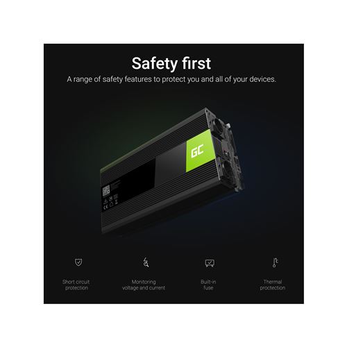 Green Cell INV15 Adaptateur de Puissance & onduleur Auto 3000 W Noir