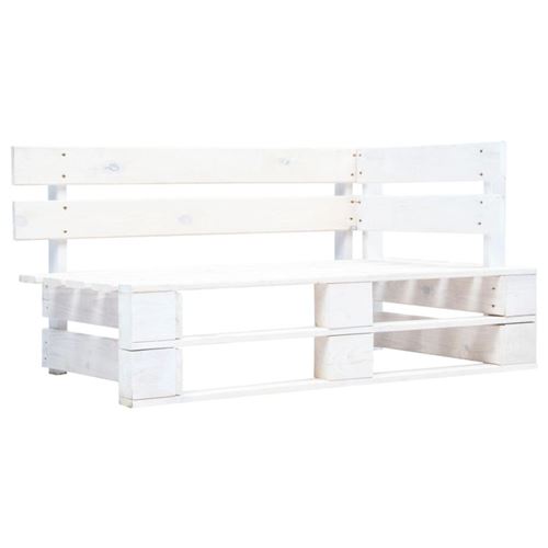 vidaXL Banc d'angle palette de jardin Bois FSC Blanc