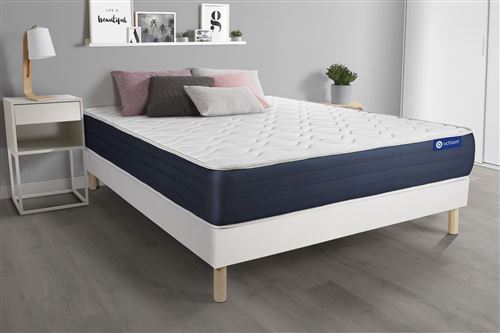 Non Communiqué Blanc Ensemble Matelas Mémoire De Forme Actimemo Sleep 180X200 5Zones De Confort + Sommier Kit