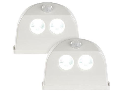 Luminea : 2 lampes de porte sans fil à LED avec détecteur - 50 lm - Blanc
