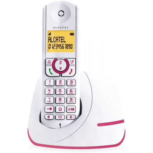 Alcatel F390 Rose et Blanc - Téléphone fixe