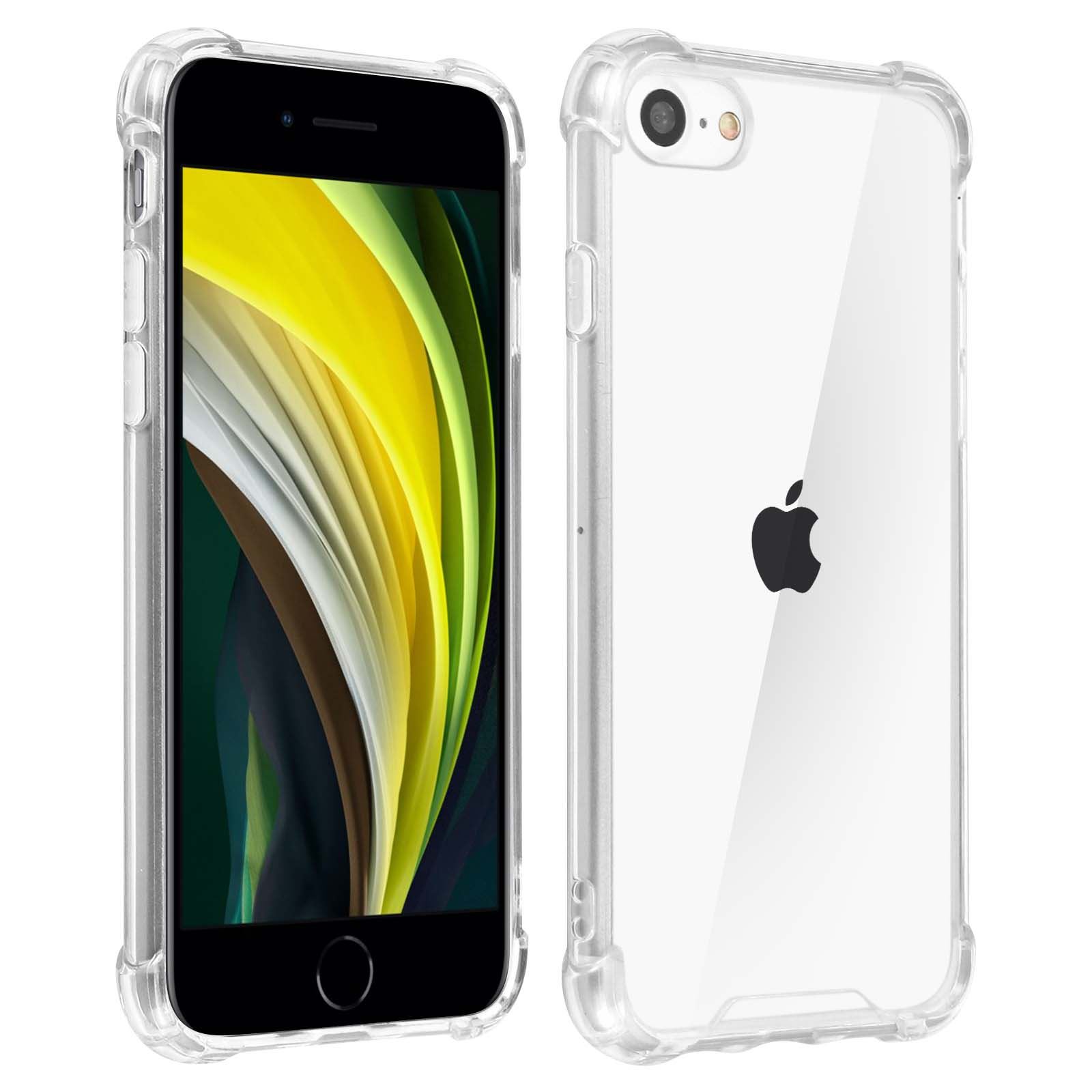 Coque à Rabat Pour IPhone SE 2022/2020 - Cuir Synthétique, Support Intégré, Porte-cartes, Arrière Transparente
