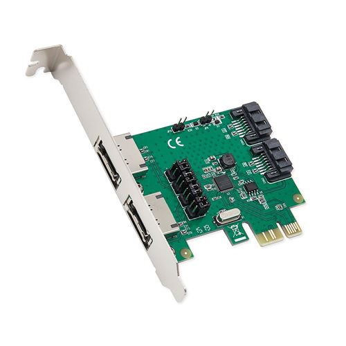 Syba Sd-pex40099 4 Ports SATA III Carte contrôleur PCI-Express 2.0 x 1 ASM1061 Raid à 2 Ports Green