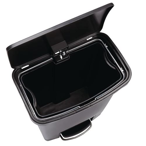 Poubelle à pédale frontale slim rubbermaid noire 50l