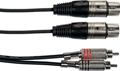 YELLOW CABLE - K10-3 - Câble Audio 2x XLR Femelle / 2x RCA Mâle - 3,00 m