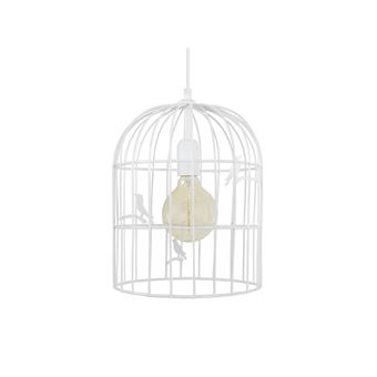 Suspension Cage à Oiseaux En Métal Blanc Diamètre 24cm Blanc