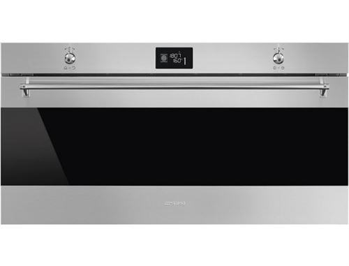 Smeg Elite Sfr9390X - Four - Intégrable - Niche - Largeur : 86 Cm - Profondeur : 56 Cm - Hauteur : 46.8 Cm - Avec Système Auto-Nettoyant - Classe A+ - Inox Et Verre Noir