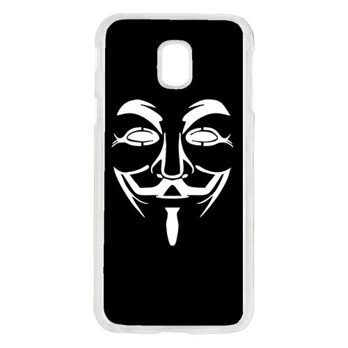 Coque Anonymous Noir Compatible Galaxy J7 2017 Transparent