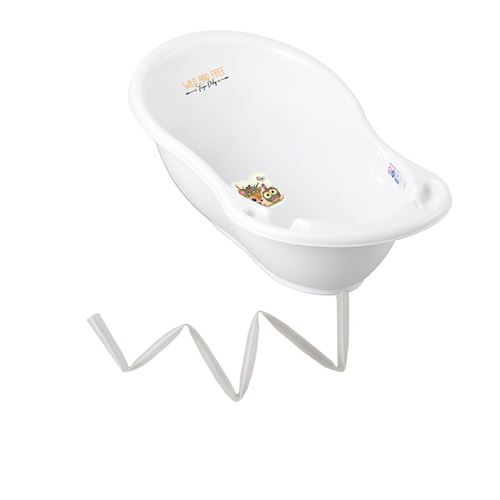 Baignoire b&eacute;b&eacute; thermom&egrave;tre blanc biche 86 cm + tuyau