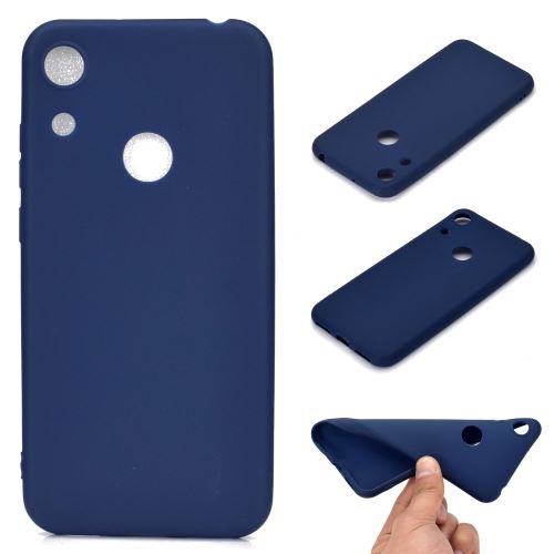 Coque en TPU givré doux bleu foncé pour votre Huawei Honor 8A
