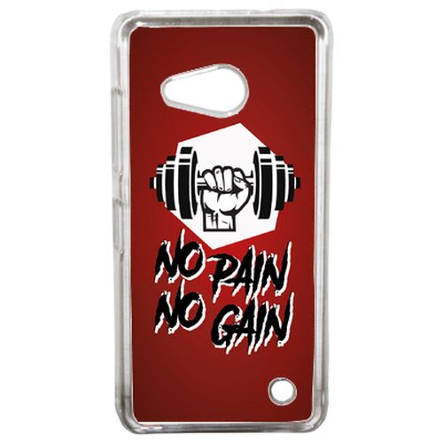 Coque No Pain No Gain Fond Bordeaux Compatible Lumia 550 Transparent