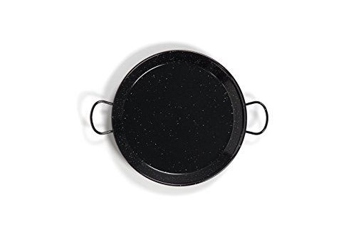 La valenciana 10 cm, poêle à paella en acier émaillé noir, noir, 34 cm
