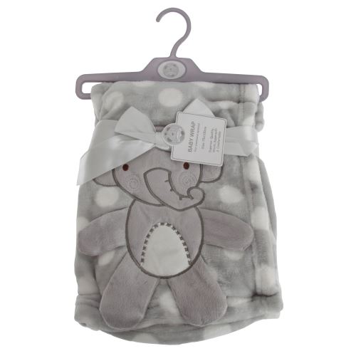 Snuggle Baby - Châle POLKA-DOT ELEPHANT - Bébé (75 cm x 100 cm) (Gris / blanc) - UTBABY1533