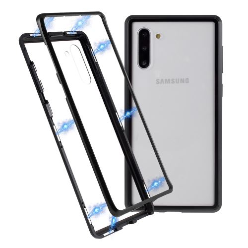 Bumper en métal hybride d'adsorption magnétique tout noir pour votre Samsung Galaxy Note 10/Note 10 5G