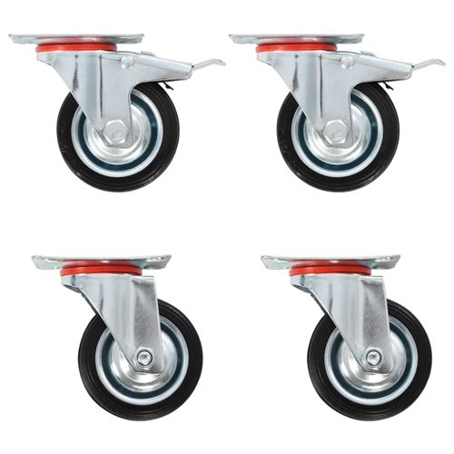 Vidaxl 24 Pcs Roulettes Pivotantes 75 Mm