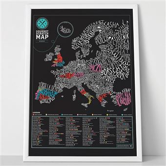 0€43 sur Carte du Monde à Gratter Frohud Poster,42 cm*30 cm-Noir
