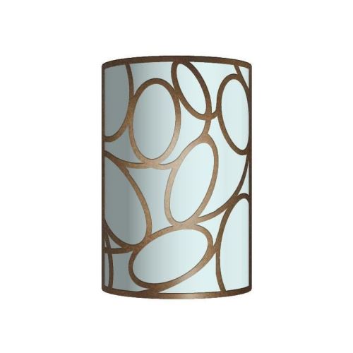 ELOS Applique tôle acier verre cylindre 15x23x9 cm Marron Anthracite