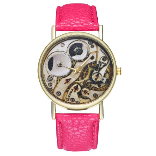 Quartz Montre Bracelet en cuir pour hommes et femmes Tendances de la montre Couple coréen Mode Montre à quartz T159-ARoseCamine