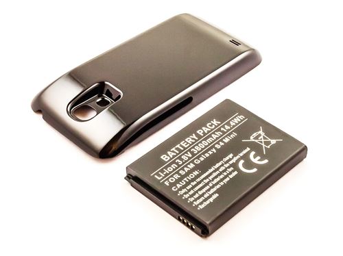 Battery SAM Galaxy S4 Mini, Li-ion, 3,8V, 3800mAh, 14,4Wh, with cover, black